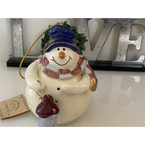Crazy Mountain Ceramic Large Ornament Snowman Holding Lantern‎ Vintage 2000 NWT - Picture 8 of 16